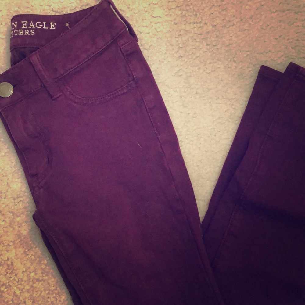 maroon jeggings